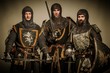 Photo: Three medieval knights Three medieval knights