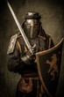 Medieval knight with a sword