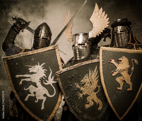 Photo: Three medieval knights Three medieval knights