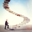 book stair and man