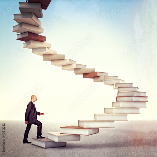 Photo: book stair and man book stair and man