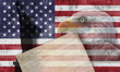 Bandera y símbolos del patriotismo americano.