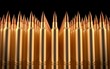Rifle bullets lined in formation. 3d illustration.