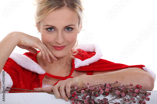 Photo: Woman dressed to celebrate Christmas Woman dressed to celebrate Christmas