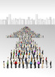 Group of business people in shape of arrow
