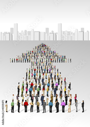 Vector: Group of business people in shape of arrow Group of business people in shape of arrow