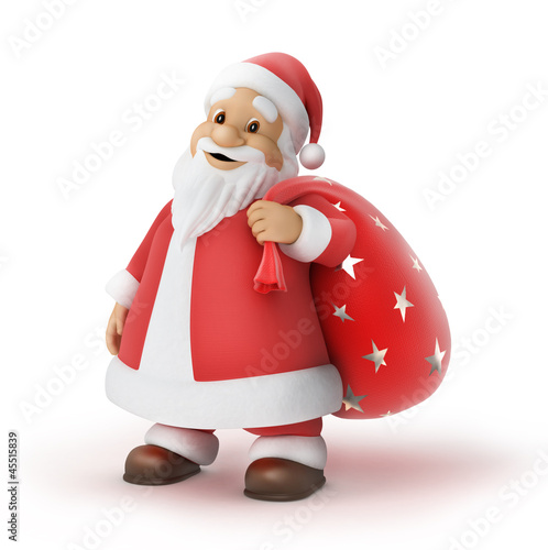 Illustration: Santa Claus with a bag of gifts Santa Claus with a bag of gifts