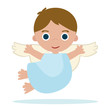Vector: cute little angel flying in heaven cute little angel flying in heaven