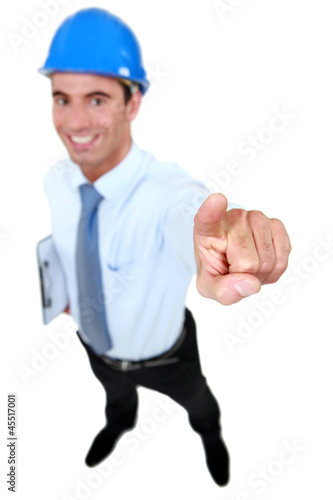 Photo: happy businessman on a construction site happy businessman on a construction site
