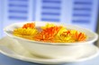 Yellow flowers floating in water