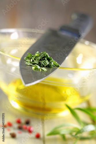 Photo: Chopped tarragon leaves Chopped tarragon leaves