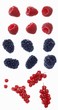 Raspberries, blackberries and redcurrants