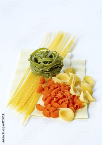Photo: Spaghetti, green tagliatelle, pipe rigate, orecchiette and lasagne Spaghetti, green tagliatelle, pipe rigate, orecchiette and lasagne