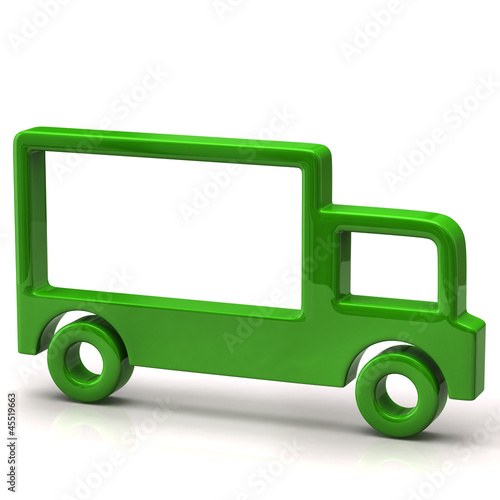 Illustration: Green truck icon Green truck icon