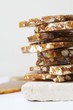 Caramel with Hazelnuts; Stacked on Stone Tile