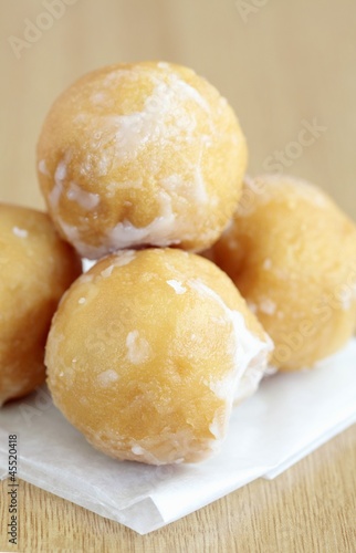 Photo: Fried dough balls with icing sugar Fried dough balls with icing sugar
