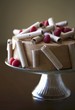 Chocolate Cake with Meringue Flutes and Raspberries