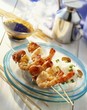 Prawn kebabs with rice