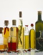Various types of oil in bottles