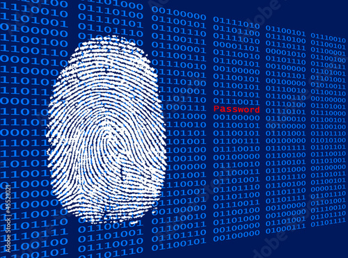Illustration: Digitaler Fingerabdruck - Password Digitaler Fingerabdruck - Password