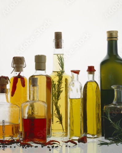 Photo: Various types of oil in bottles Various types of oil in bottles