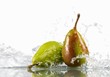 Two pears in water