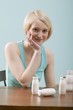 Foto: Young woman with milk drinks Young woman with milk drinks