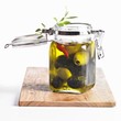 Pickled green and black olives