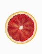 Blood Orange Slice on a White Background
