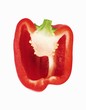Half of a Fresh Red Bell Pepper; White Background