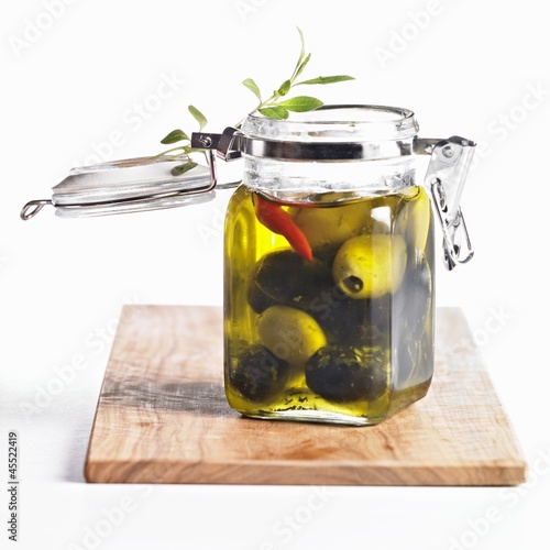 Photo: Pickled green and black olives Pickled green and black olives