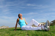 Jogger laying on the ground with eyes shut