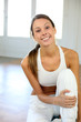 Beautiful woman exercising in gym