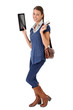Shopping girl using tablet and credit card