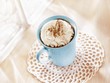 Chocolate drink with cream topping