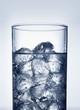 Ice cubes in glass of water