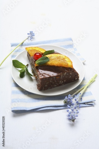Photo: Chocolate rice dessert with caramelised orange Chocolate rice dessert with caramelised orange