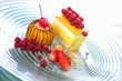 Marshmallow with mango and coconut dacquoise