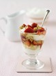 Crispy muesli with yoghurt and strawberries