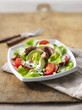 Vegetable salad with avocado and beef