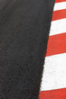 Motor race asphalt curb on Monaco Grand Prix street circuit