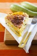 Puff pastry cake with carrots and spinach