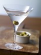 Dry martini with olives