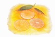 Orange slices in a block of ice