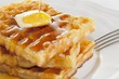 Waffles with butter and honey
