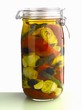 Pickled vegetables in a jar