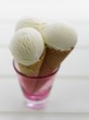 Three ice cream cones