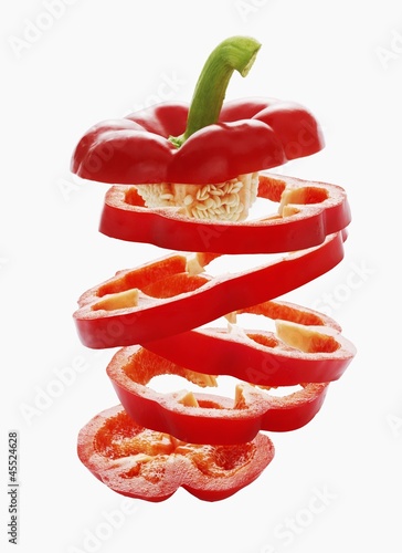 Photo: Sliced red peppers Sliced red peppers