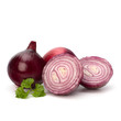Red sliced onion and fresh parsley still life