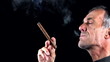 smokes cigar